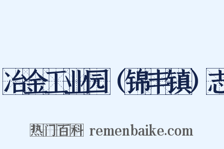 冶金工业园（锦丰镇）志是什么意思的图片
